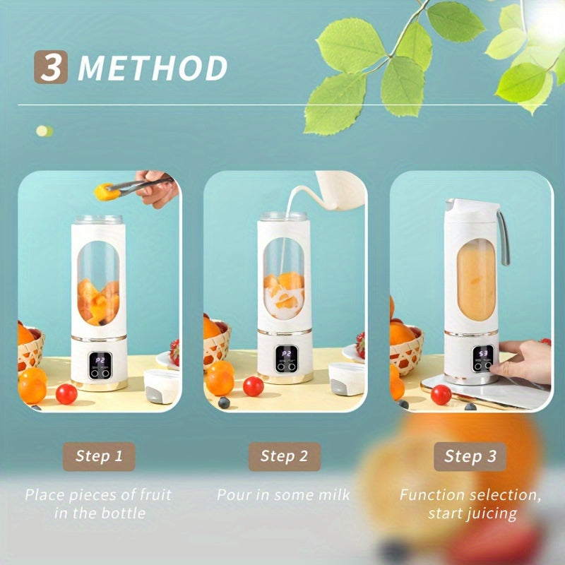 Portable Electric Blender for Smoothies Rechargeable 450ml Compact Usb