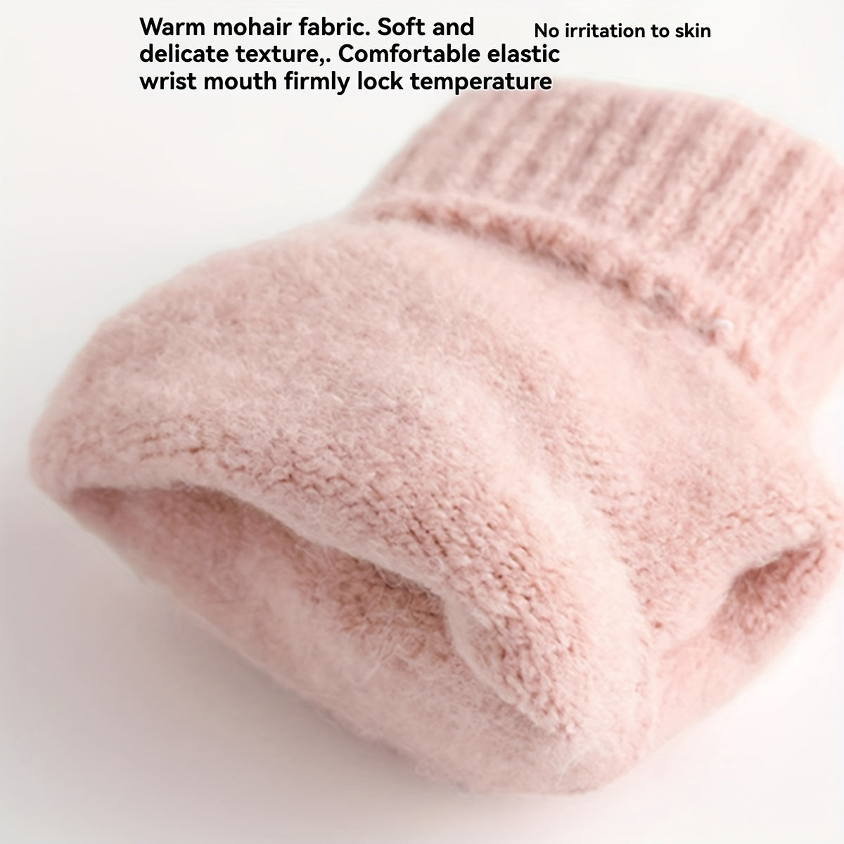 Girls Fingerless Gloves with Cat Ear Design Warm Windproof Soft Polyester