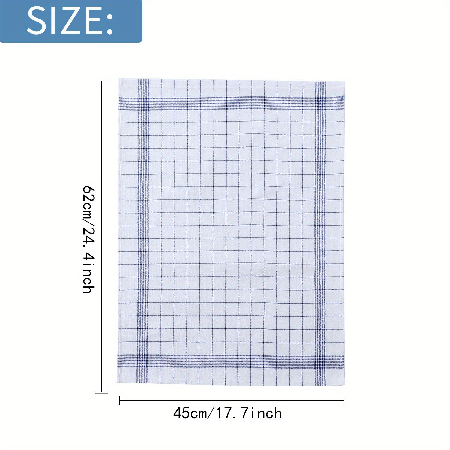 6 Dishcloths and 2 Color Mesh Cotton Kitchen Towels, Blue Check Red Check