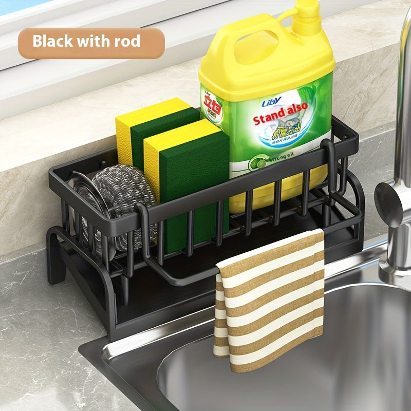 Kichik Plastik Oshxona Lavabosi Idish Rack, Ko'p funksiyali Sochiq Gubka Saqlash Rack, 23.01X11.99 sm, Uy Oshxona Joyini Optimallashtirish uchun Ideal