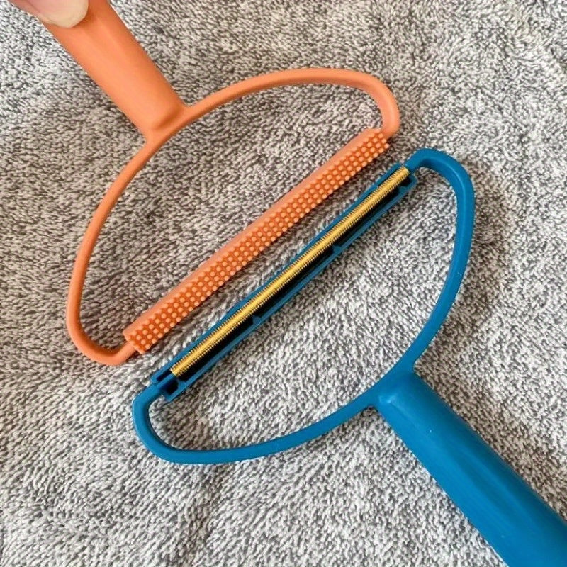 Portativ qo'lda hayvon parvarishi cho'tkasi - Gilam, palto, kiyim, to'qish, yumshoq materiallar uchun ko'p funksiyali soch olib tashlash vositasi - Elektr energiyasi talab qilinmaydi, hayvonlar uchun depilatsiya to'pi qirqish - Hayvonlar uchun jihozlar