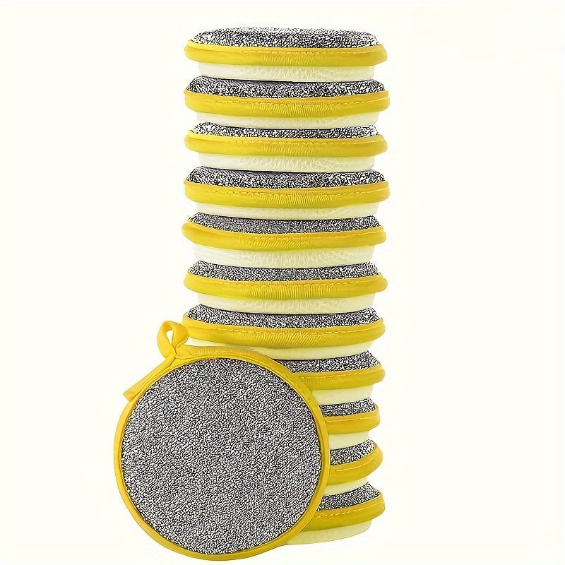 6 ta antibakterial oshxona yuvish uchun qoʻlqoplar toʻplami, ikki tomonlama padlar va idish choʻpqi bilan