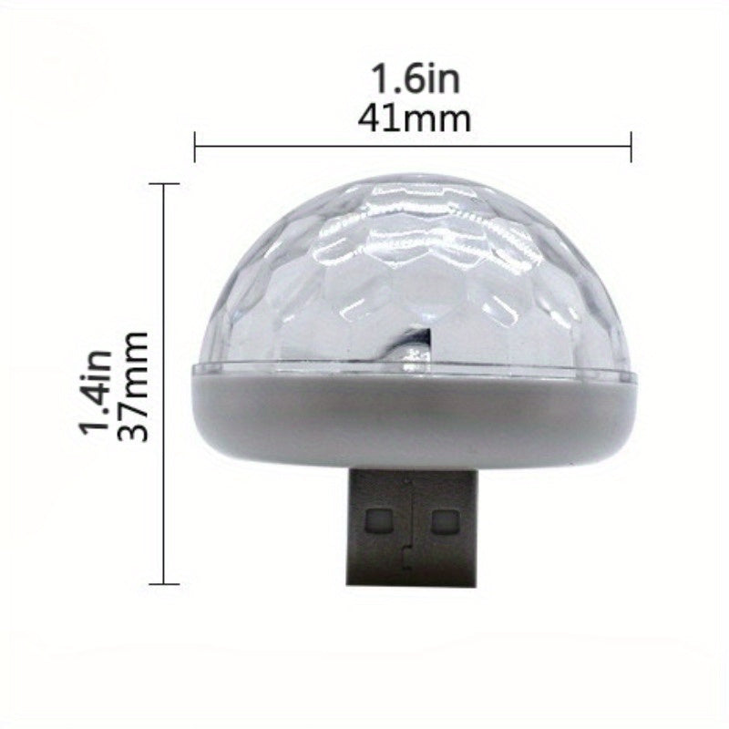 Aqlli ovoz bilan boshqariladigan diskoteka to'pi - Android va iPhone uchun portativ USB partiya chiroqlari, zamonaviy plastik stol lampasi yuqoriga yo'naltirilgan yoritish bilan, har qanday xona uchun bayramona muhit.