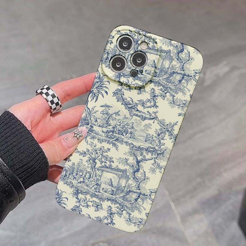 French Tea Break TPU Phone Case for iPhone 11-16 Seismic Resistant with Lens Protection
