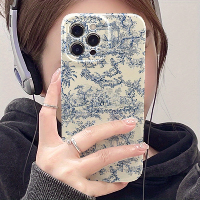 Французский чехол для телефона TPU для перерыва на чай с защитой объектива, совместимый с iPhone 11-16, с сейсмостойкостью