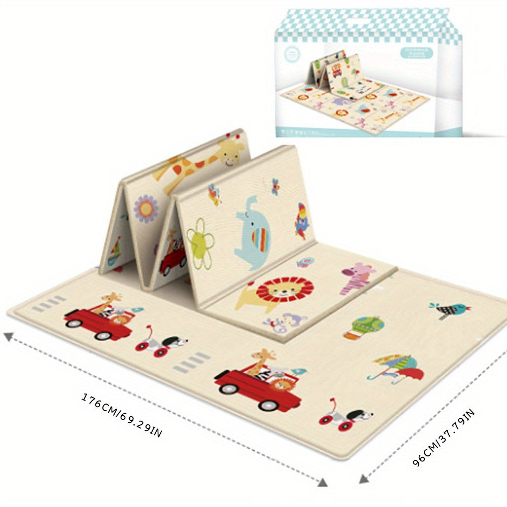 Multicolor Foldable Kids Playmat with Eco-Friendly PE Surface for Crawling and Play