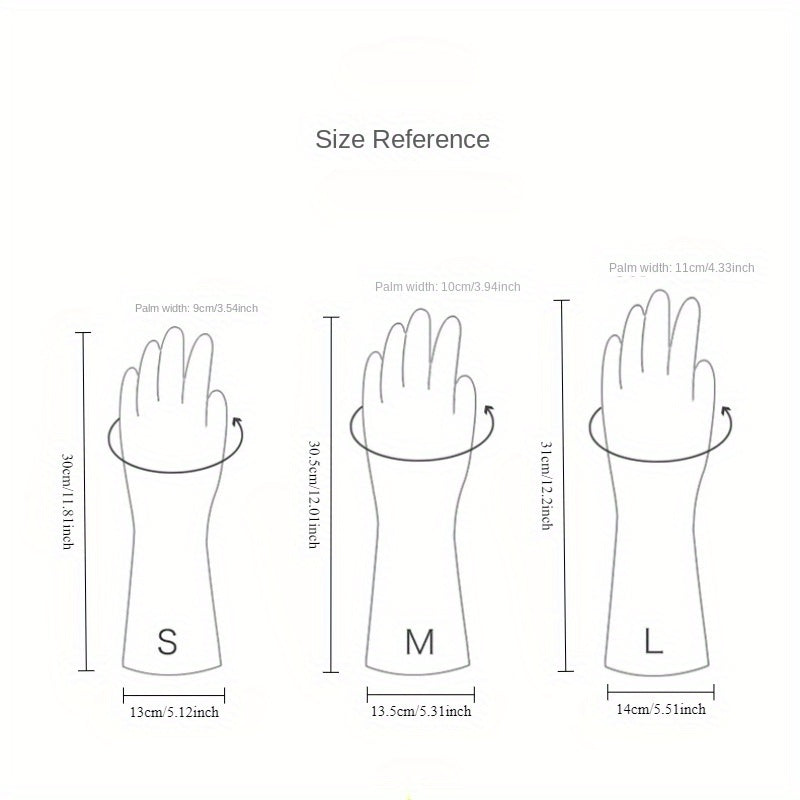 3 Sets Waterproof Reusable Household Cleaning Gloves for Kitchen and Bathroom