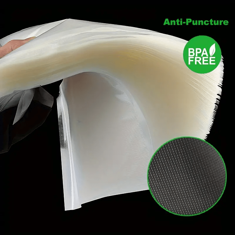 200pcs Vacuum Sealer Bags Set Single-Sided Textured BPA-Free Diamond Pattern Food Storage