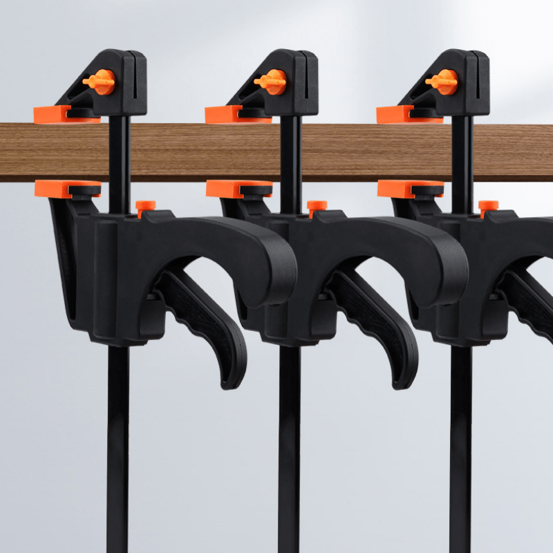 2 Pack 4 Inch Woodworking F Clamps Metal Plastic Quick-Release Black