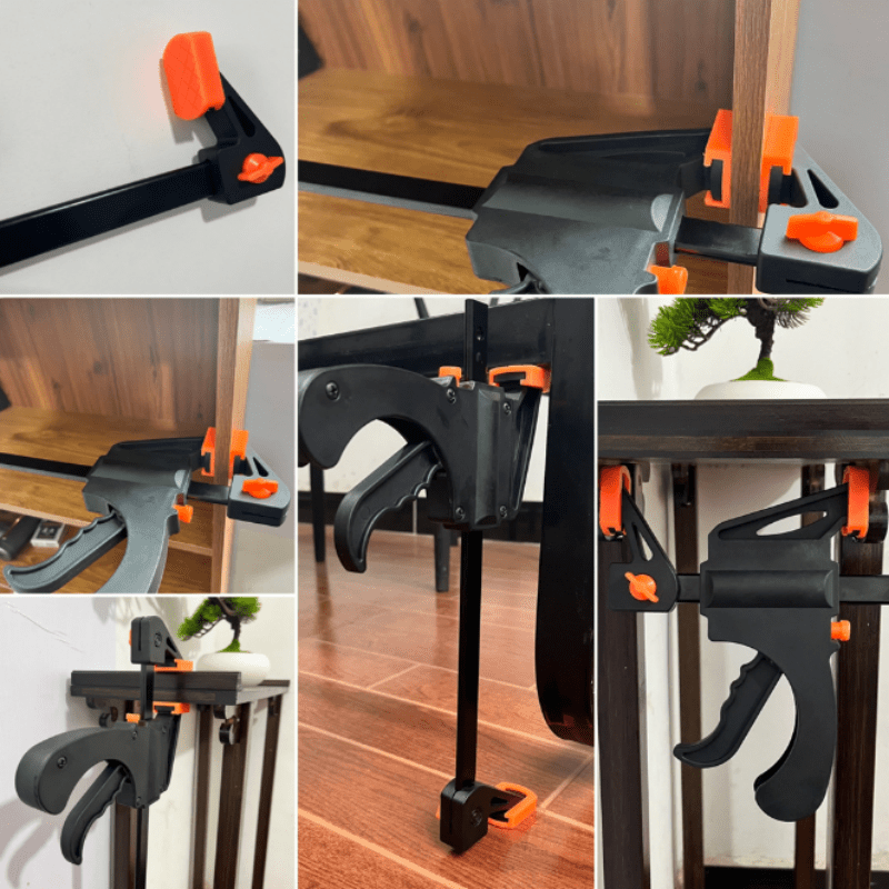 2 Pack 4 Inch Woodworking F Clamps Metal Plastic Quick-Release Black