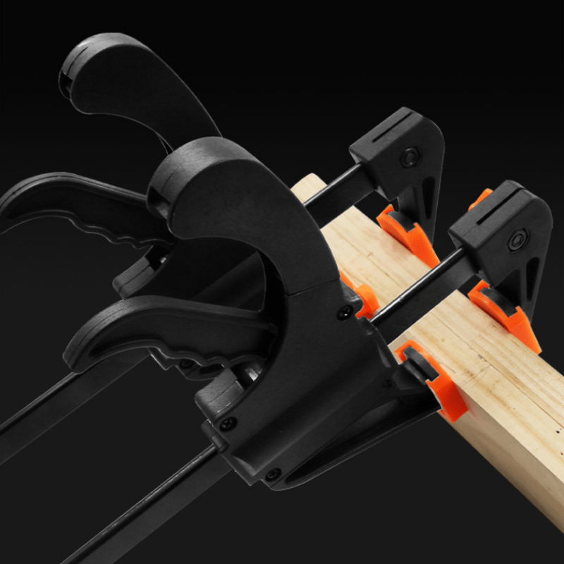 2 Pack 4 Inch Woodworking F Clamps Metal Plastic Quick-Release Black