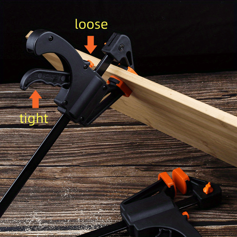 2 Pack 4 Inch Woodworking F Clamps Metal Plastic Quick-Release Black