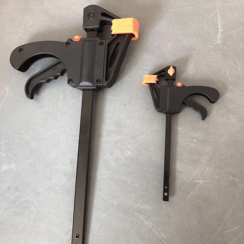 2 Pack 4 Inch Woodworking F Clamps Metal Plastic Quick-Release Black