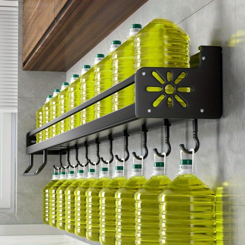 Wall-Mounted Kitchen Storage Rack for Spices Knife and Chopstick Holder