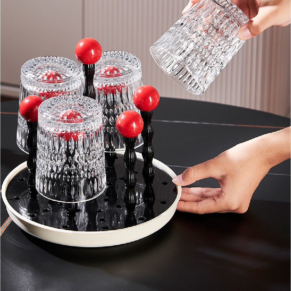 Aylanadigan chashka ushlagich, tomchilatgichli, zamonaviy chashka saqlash tokchasi, stolda tashkilotchisi, tutqichi bilan, kirish joyidagi chashka ko'rsatkichi, elektrsiz ichimlik ushlagich