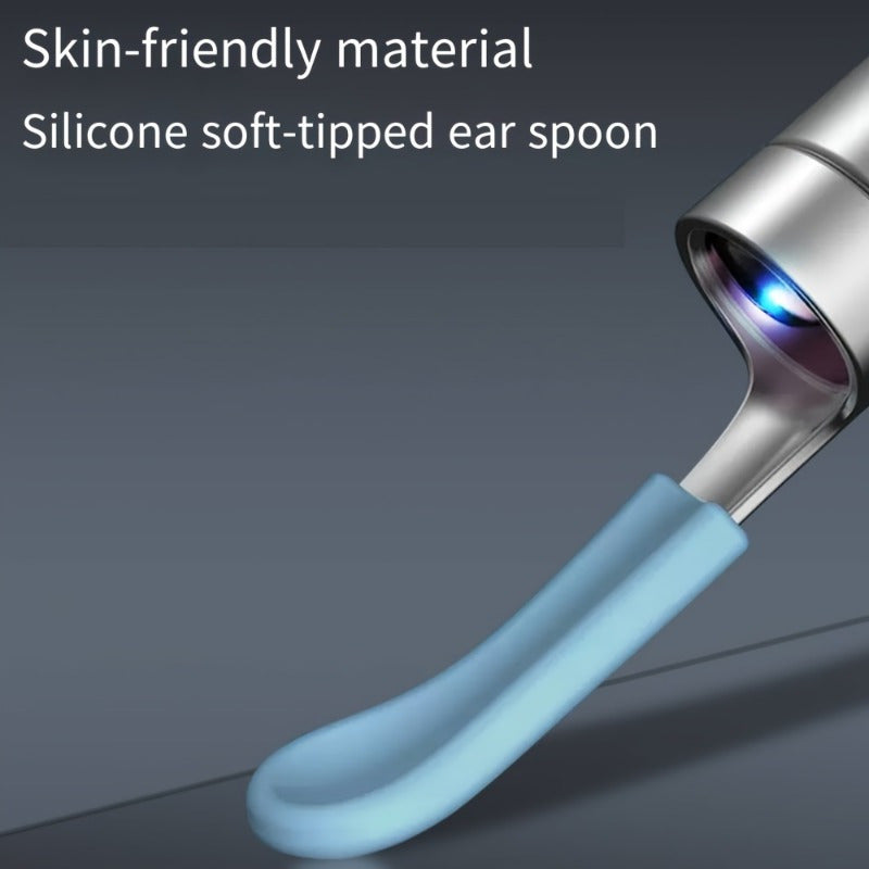 Kamerali yoritilgan quloq qopqog'ini tozalash vositasi, 6 ta silikon quloq qoshiqni o'z ichiga olgan 8 dona to'plam, qayta zaryadlanadigan litiy batareya, USB zaryadlash, 130mAh, zamonaviy quloq qopqog'ini olib tashlash aksessuar.