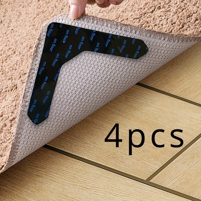 Non-Slip Carpet Stickers Black Prevent Slips Curls Reusable Easy to Clean