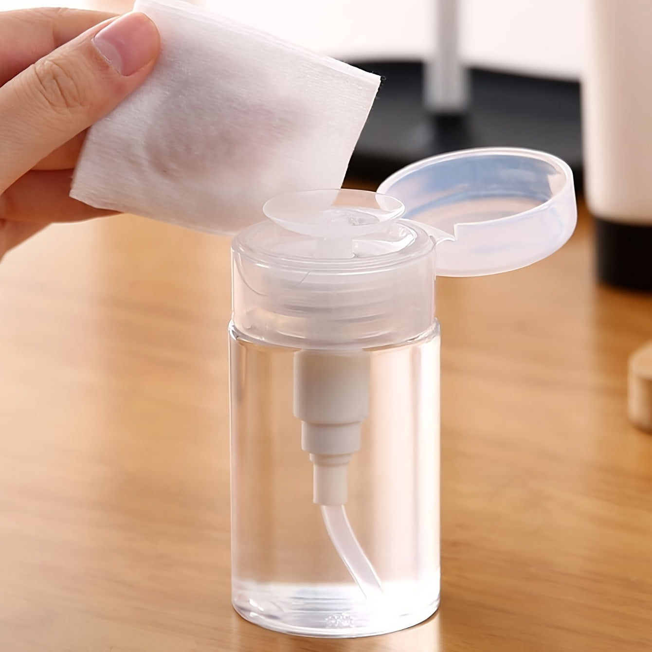 Organizador portátil de cosméticos con dispensador, material duradero de PE/PP, almacenamiento para baño