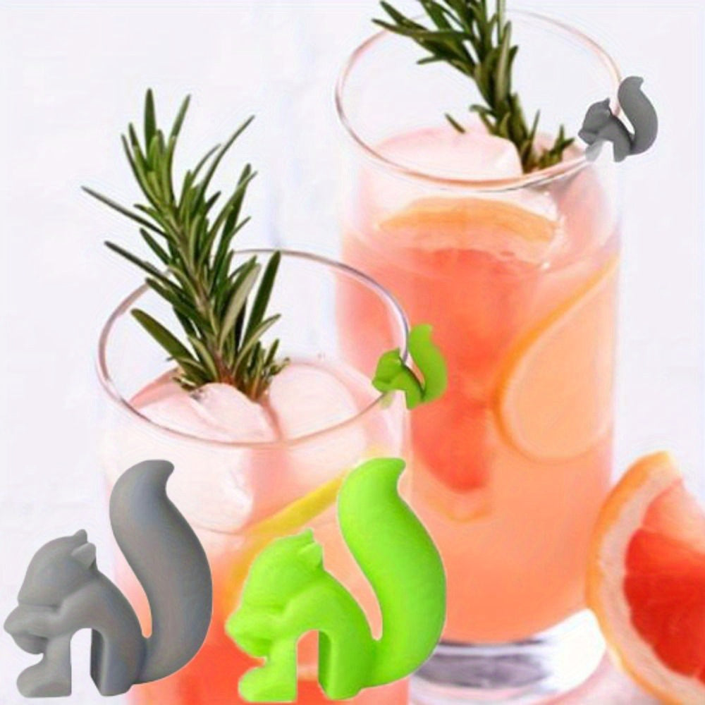 Set of 5 Silicone Squirrel Tea Bag Holders, Tea Accessories, Cup Decor