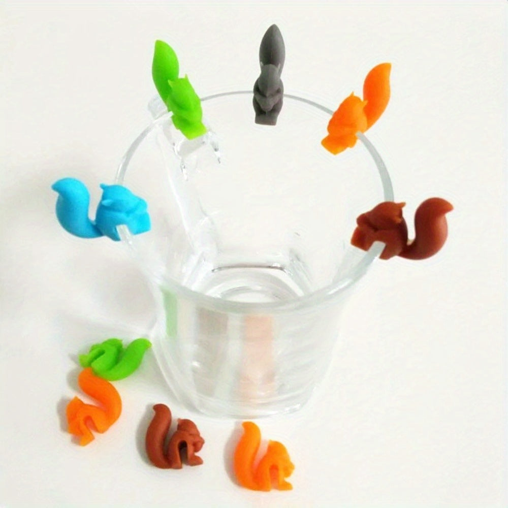 Set of 5 Silicone Squirrel Tea Bag Holders, Tea Accessories, Cup Decor