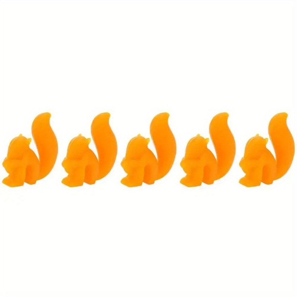 Set of 5 Silicone Squirrel Tea Bag Holders, Tea Accessories, Cup Decor