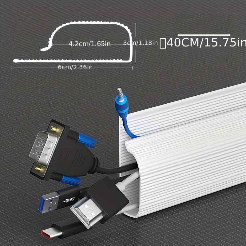 Self-Adhesive Under-Desk Cable Organizer for Home Office Child Pet Safety