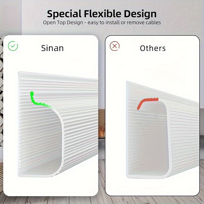 Self-Adhesive Under-Desk Cable Organizer for Home Office Child Pet Safety