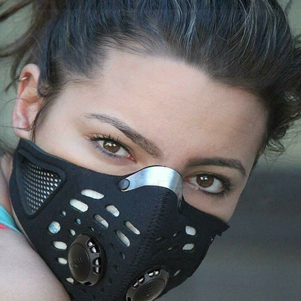 Маска для лица для взрослых с съемным фильтром, дышащий тканый полиэстер для езды на велосипеде, бега, прогулок