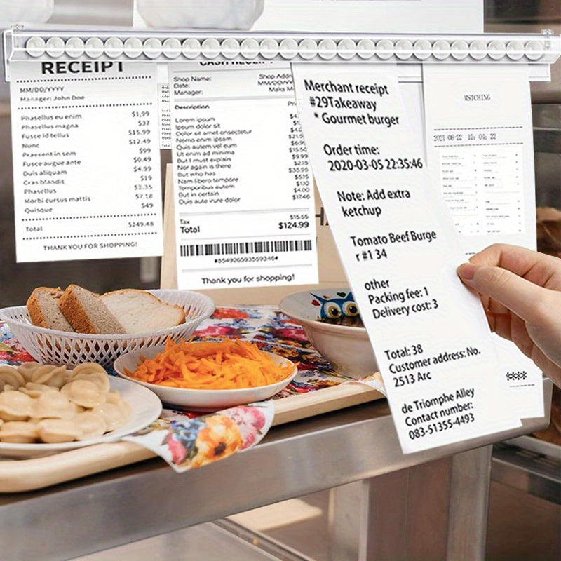 Plastic Receipt Holder Adjustable Length 30-150cm for Restaurant Cafe Kitchen