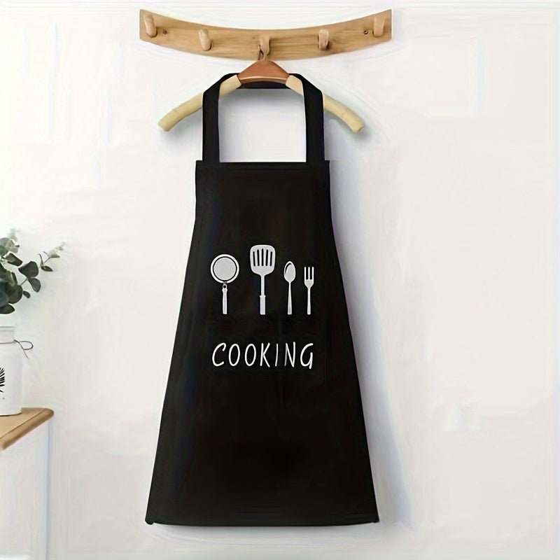Waterproof Oil-Proof Apron with Pockets Adjustable Stain-Resistant Polyester for Cooking Gardening Baking