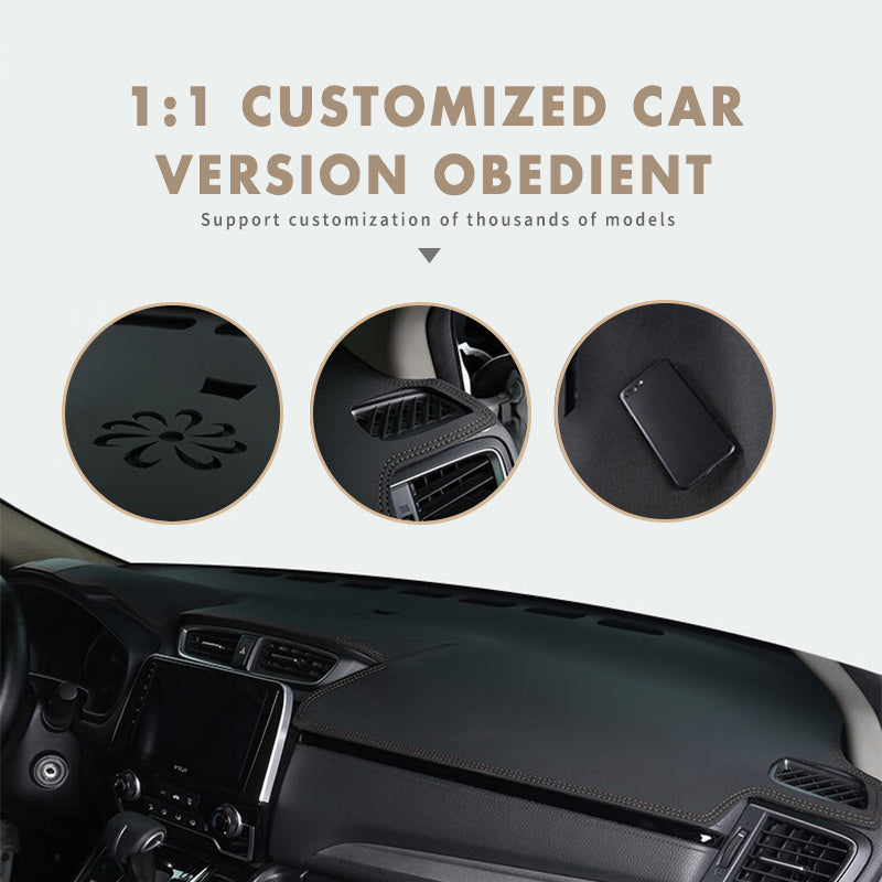 Car Dashboard Sunshade Cover Faux Leather Anti-UV Non-Slip Compatible
