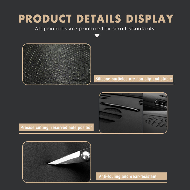 Car Dashboard Sunshade Cover Faux Leather Anti-UV Non-Slip Compatible