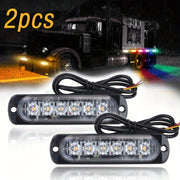 2pcs Ultra-Slim LED Car Light Bars Bright White Yellow 12-24V Easy Install