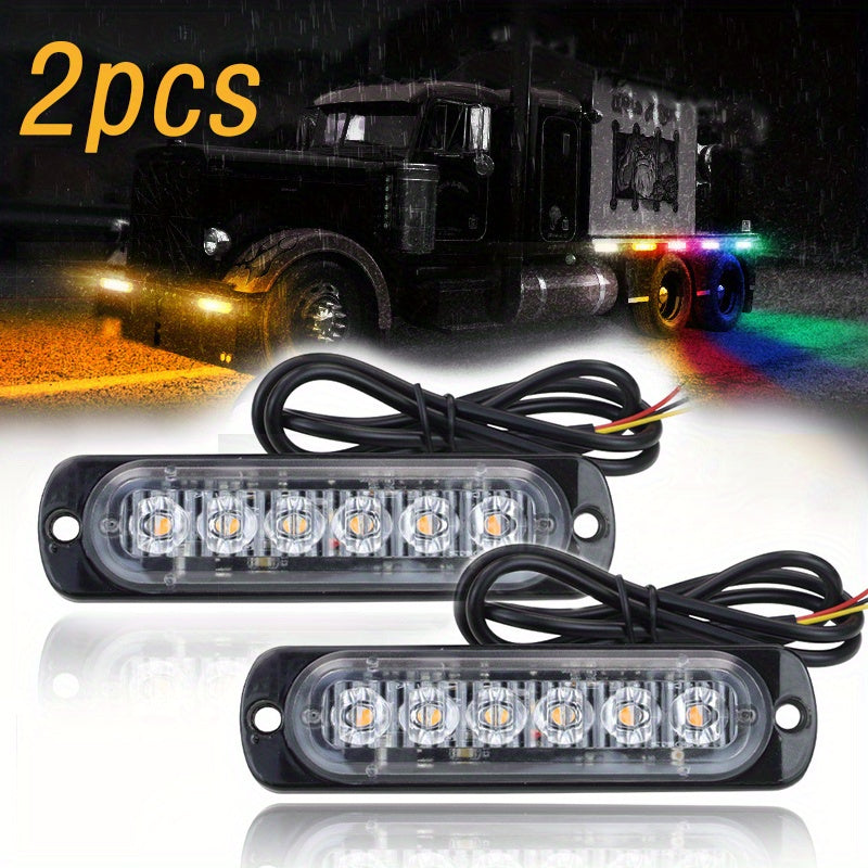 2pcs Ultra-Slim LED Car Light Bars Bright White Yellow 12-24V Easy Install