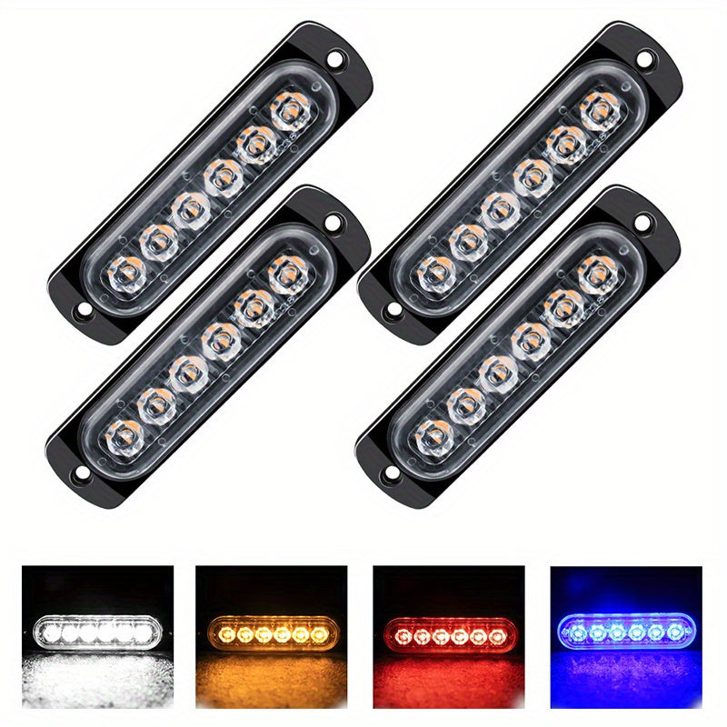 2pcs Ultra-Slim LED Car Light Bars Bright White Yellow 12-24V Easy Install