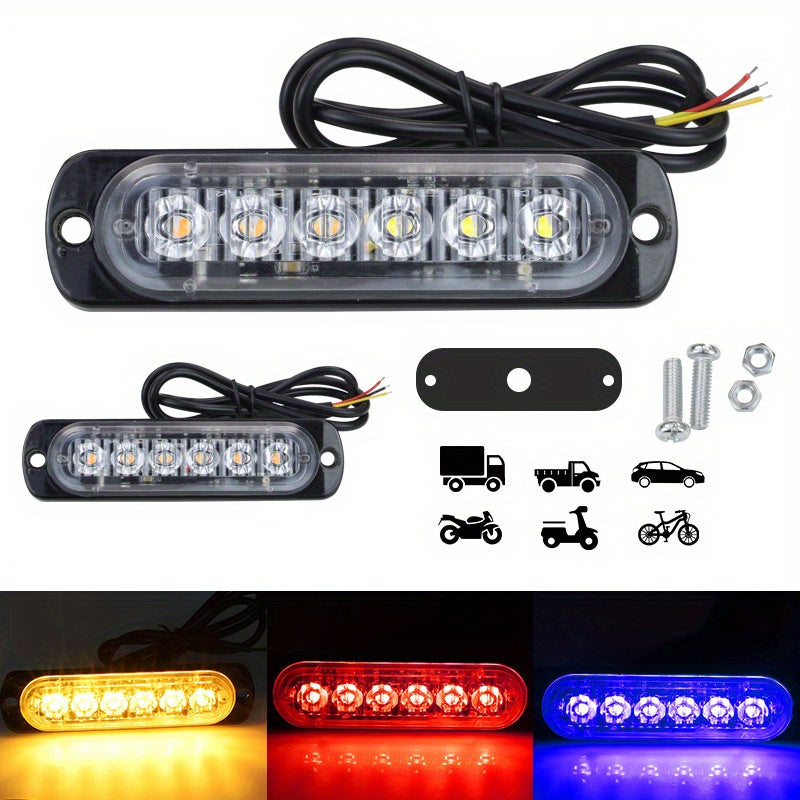 2pcs Ultra-Slim LED Car Light Bars Bright White Yellow 12-24V Easy Install