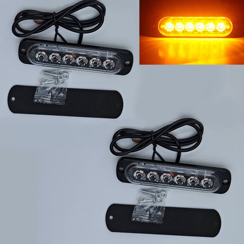 2pcs Ultra-Slim LED Car Light Bars Bright White Yellow 12-24V Easy Install