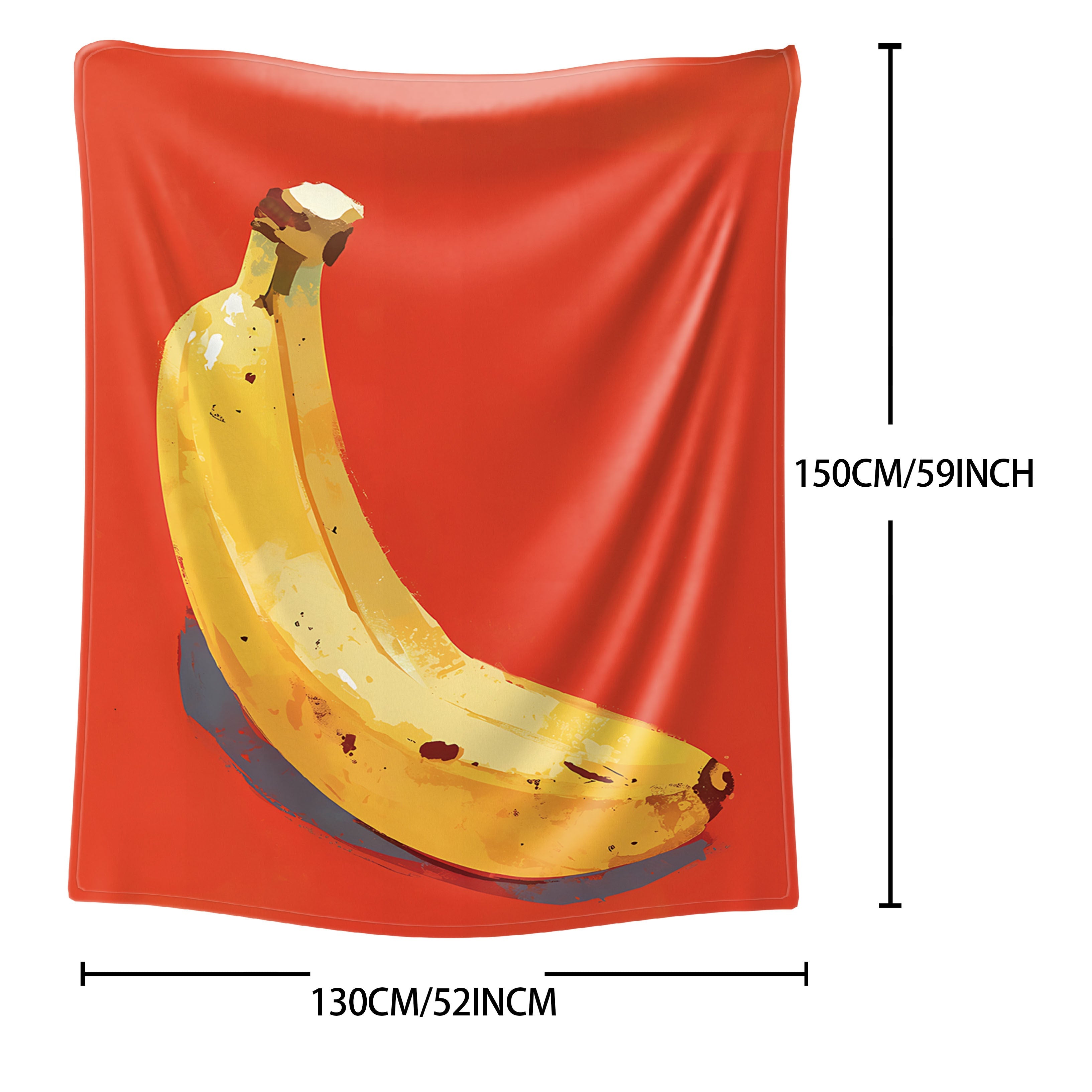 Banana Print Flannel Throw Blanket Soft Lightweight All-Season Bed Sofa Travel Gift