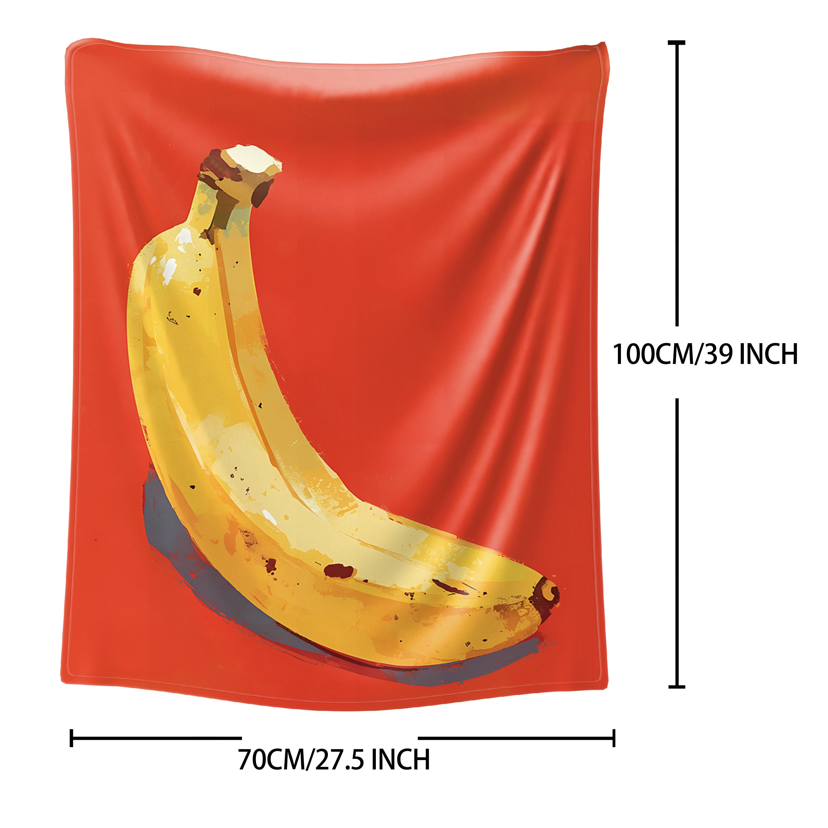 Banana Print Flannel Throw Blanket Soft Lightweight All-Season Bed Sofa Travel Gift