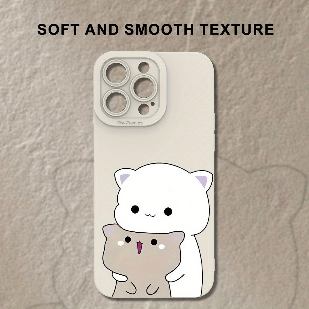 Funda para teléfono de gato adorable para hombres y mujeres TPU en varios tamaños, colores negro y blanco