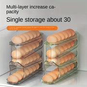 Durable 4-Tier Egg Holder with Auto-Roll Technology for Large Capacity Refrigerator and Kitchen Storage