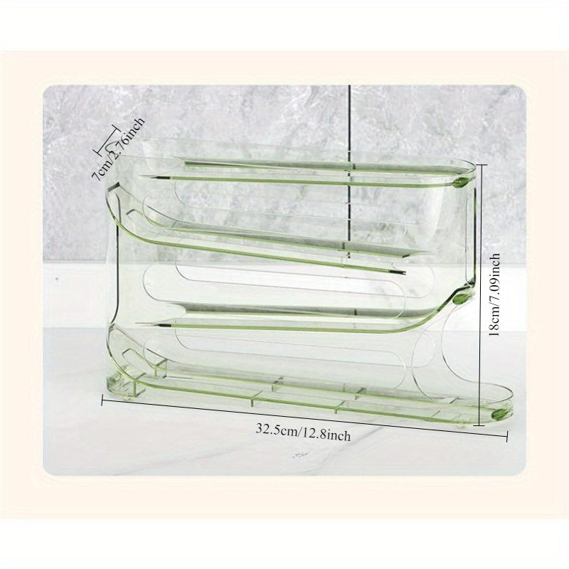 Durable 4-Tier Egg Holder with Auto-Roll Technology for Large Capacity Refrigerator and Kitchen Storage