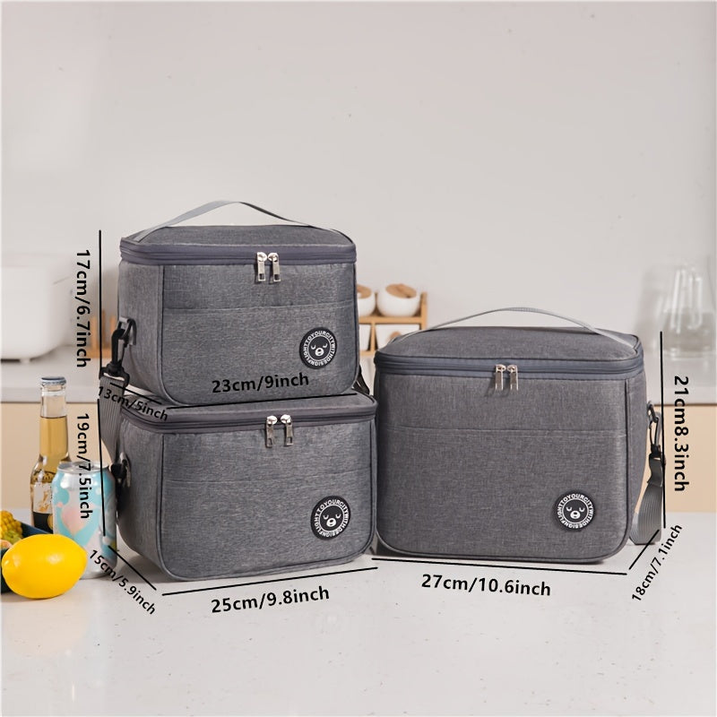 Bolsa de almuerzo aislada e impermeable de gran capacidad con correa para el hombro para trabajo y picnic