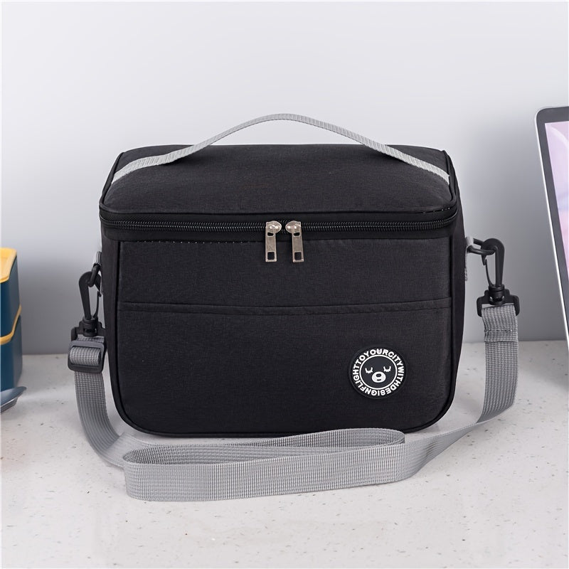 Bolsa de almuerzo aislada e impermeable de gran capacidad con correa para el hombro para trabajo y picnic
