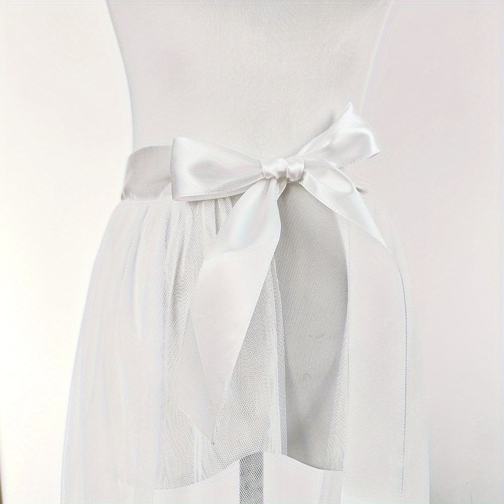 Ayollar uchun to'y, kecha yoki vintage libos uchun tulle ustki yarim yubka aksessuari