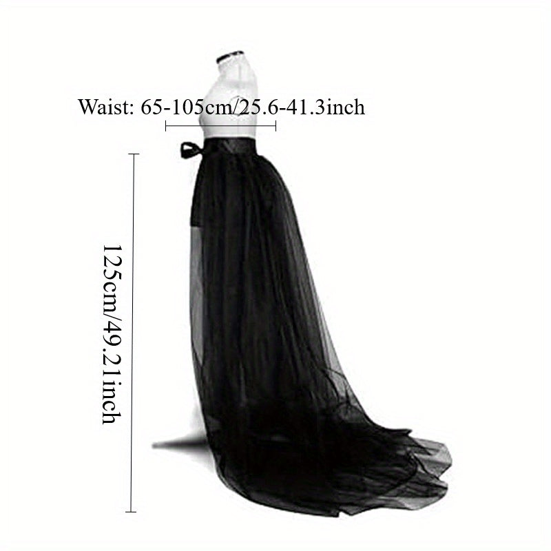 Ayollar uchun to'y, kecha yoki vintage libos uchun tulle ustki yarim yubka aksessuari