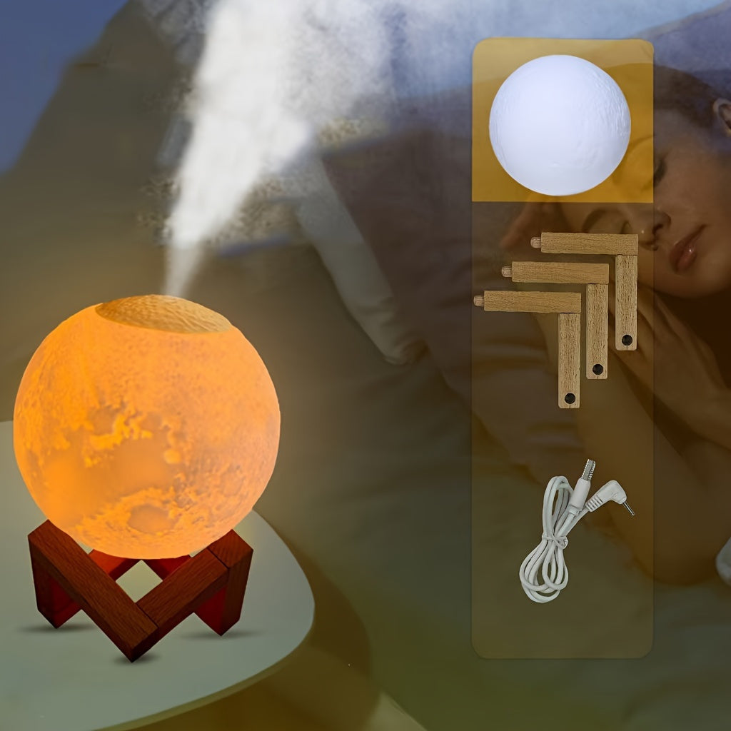 Oy lampasi namlagich aromaterapiya diffuzori bilan, LED kechqurun chiroqi, yotoqxona va ofis uchun