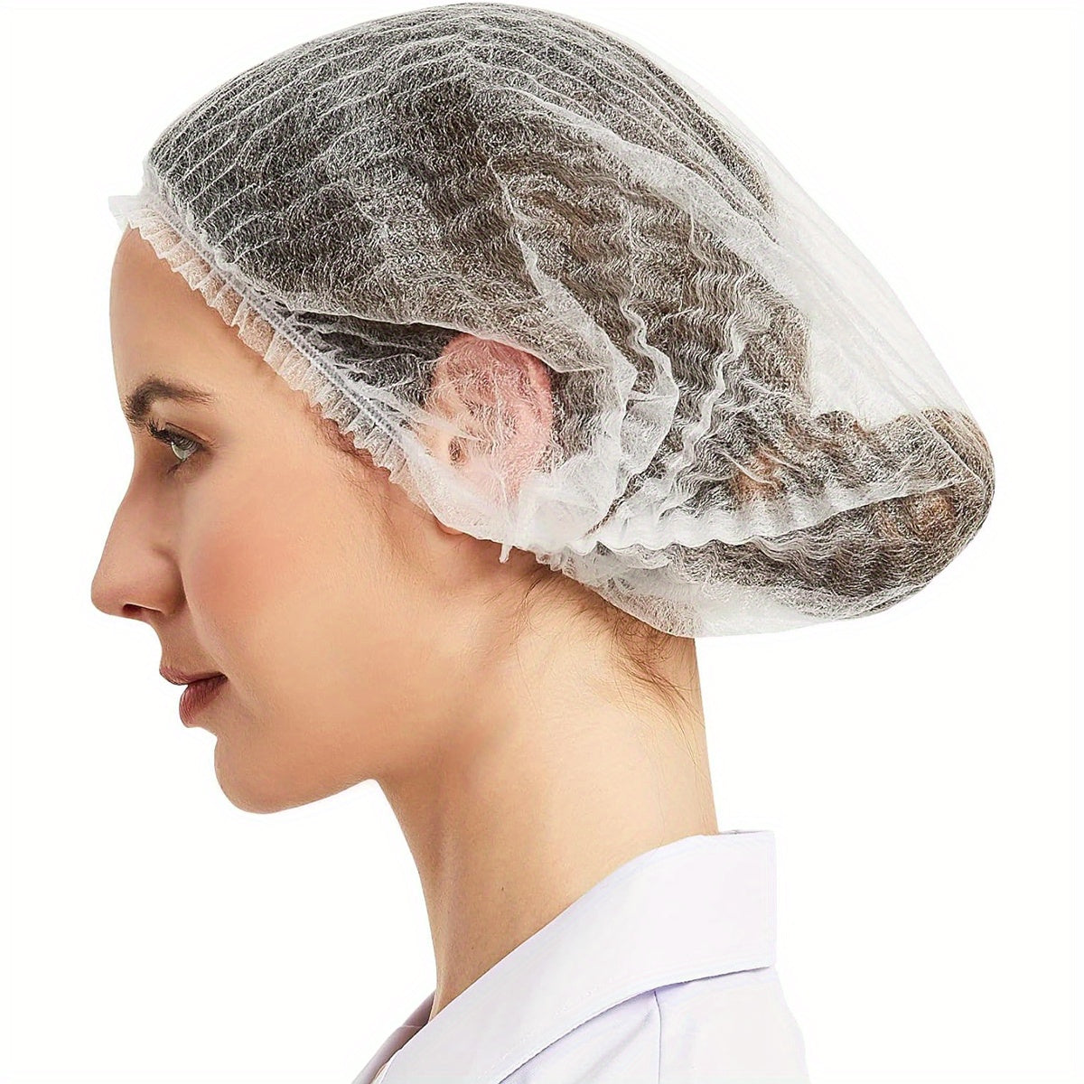 Oziq-ovqat xizmatlari va SPA gigiyenik sochni himoya qilish uchun bir martalik elastik soch tarmog'i shlyapa