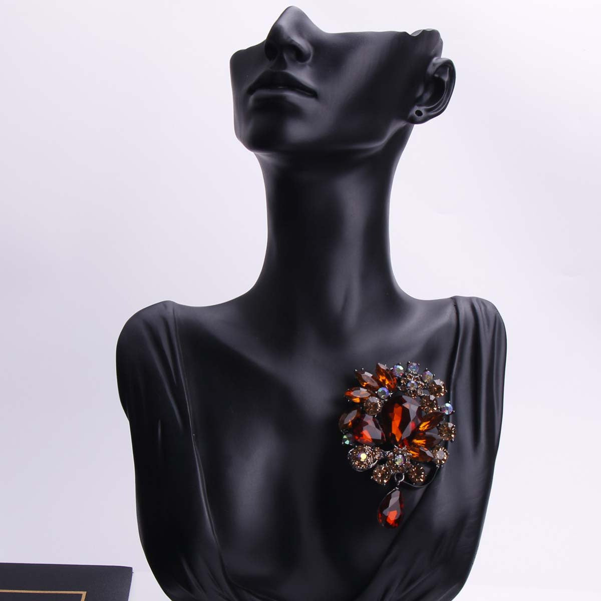 Vintage Inspired Brooch Pin with Rhinestones Enamel Cartoon Shape Jewelry for Women