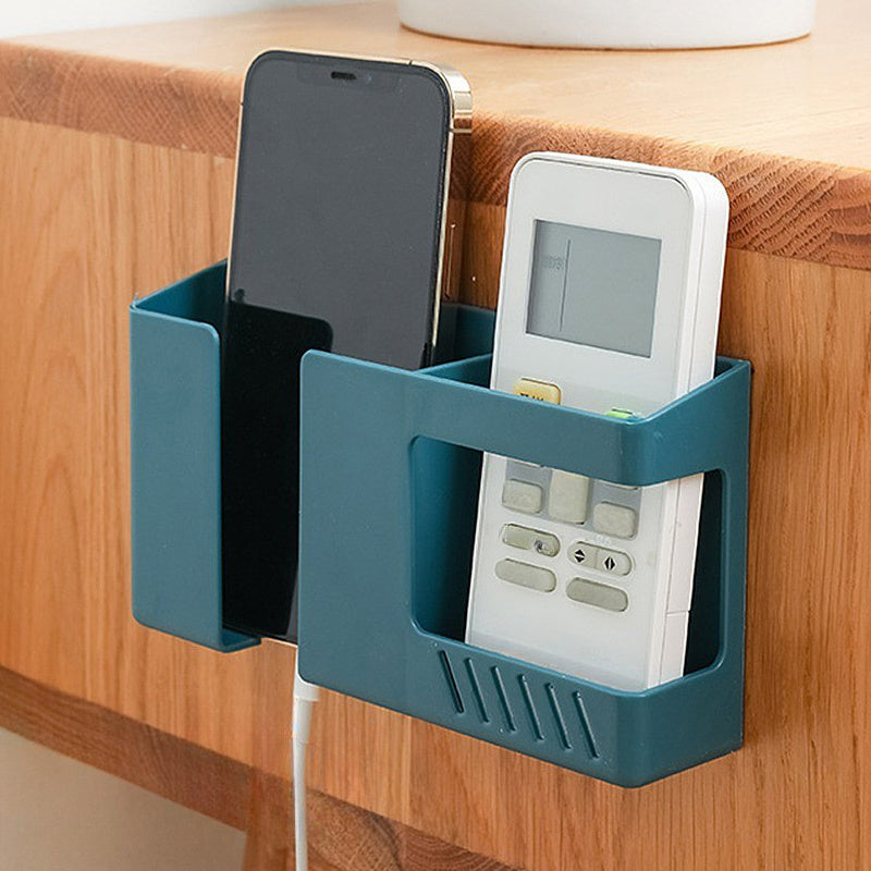 Wall-Mounted Phone and Remote Control Organizer for Home Office Storage
